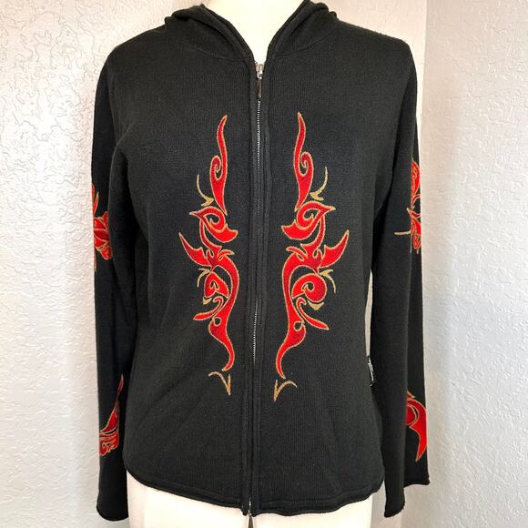 Harley Davidson Sweaters - Harley Davidson Zip Hoodie Lightweight Cardigan Sweater Tribal Design Womens XL